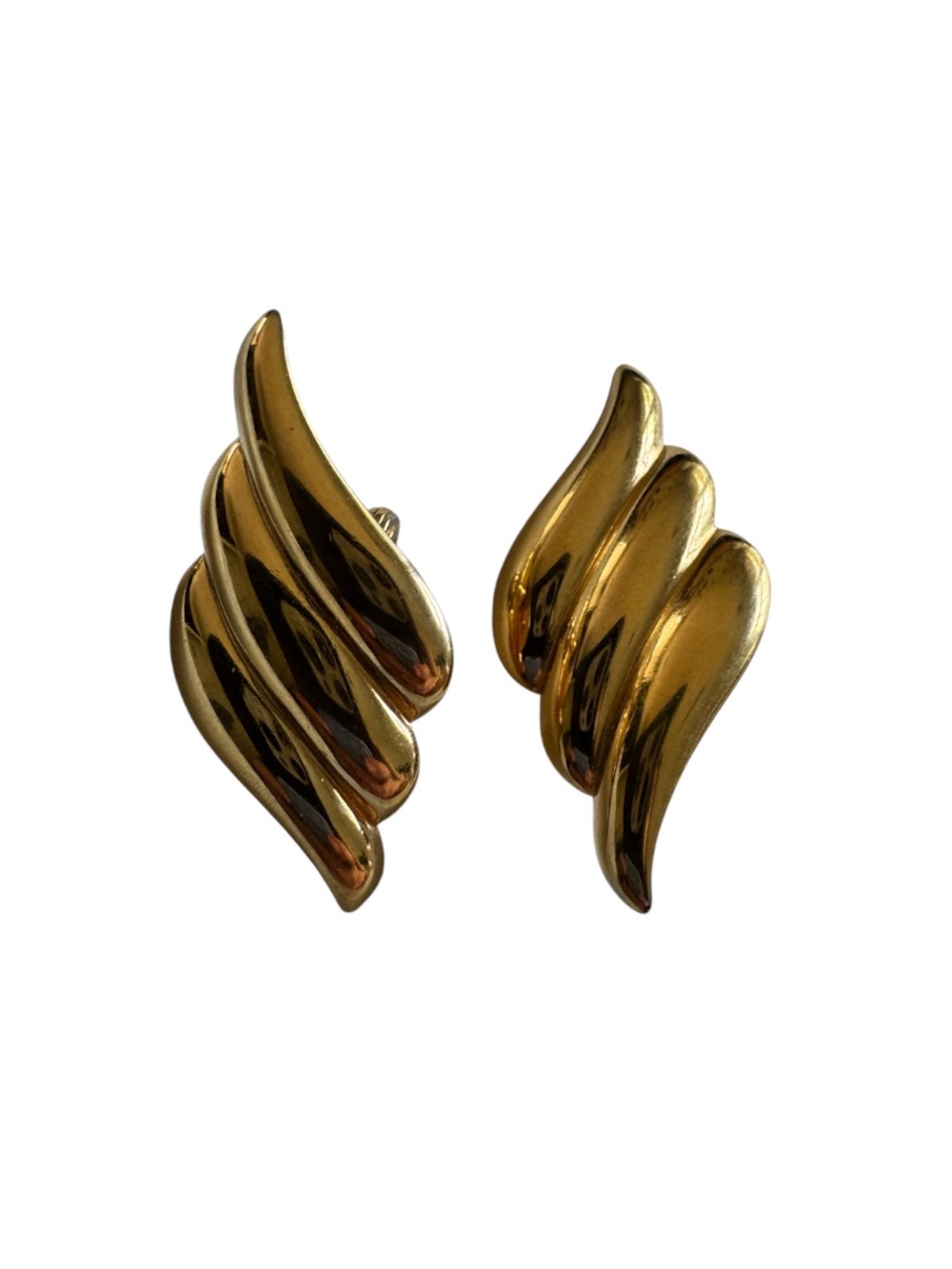 Butter Gold Tone Sculptural Wing Clip-On Earrings